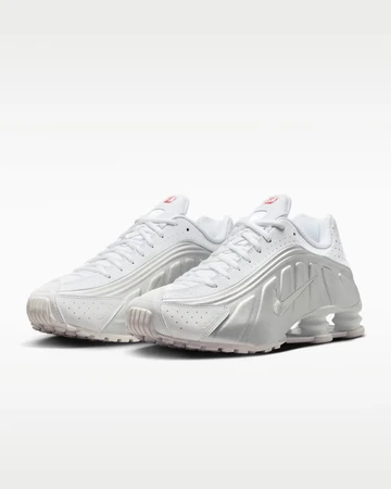 NIKE SHOX R4 WHITE METALLIC