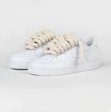 NIKE AIRFORCE 1 WHITE (BRAIDEDLACE)